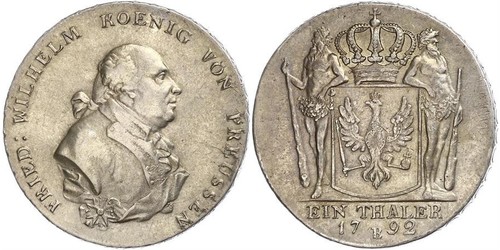 1 Thaler Regno di Prussia (1701-1918) Argento Federico Guglielmo II di Prussia