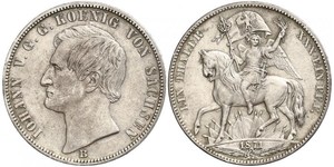 1 Thaler Regno di Sassonia (1806 - 1918) Argento Giovanni di Sassonia