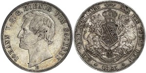 1 Thaler Regno di Sassonia (1806 - 1918) Argento Giovanni di Sassonia