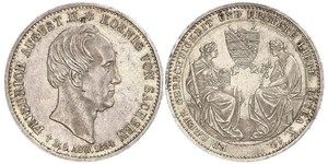 1 Thaler Regno di Sassonia (1806 - 1918) Argento Federico Augusto II di Sassonia