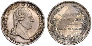 1 Thaler Regno di Sassonia (1806 - 1918) Argento Federico Augusto I (re di Sassonia)