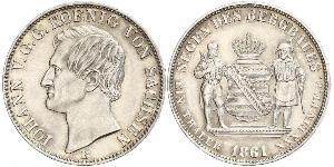 1 Thaler Regno di Sassonia (1806 - 1918) Argento Giovanni di Sassonia