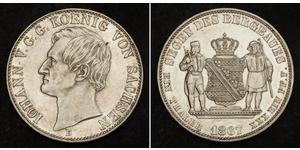 1 Thaler Regno di Sassonia (1806 - 1918) Argento Giovanni di Sassonia