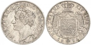 1 Thaler Regno di Sassonia (1806 - 1918) Argento Giovanni di Sassonia