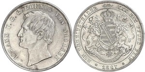 1 Thaler Regno di Sassonia (1806 - 1918) Argento Giovanni di Sassonia