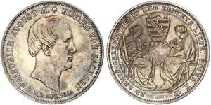 1 Thaler Regno di Sassonia (1806 - 1918) Argento Federico Augusto II di Sassonia