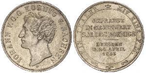 1 Thaler Regno di Sassonia (1806 - 1918) Argento Giovanni di Sassonia