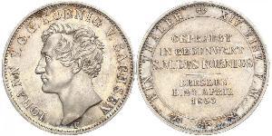 1 Thaler Regno di Sassonia (1806 - 1918) Argento Giovanni di Sassonia