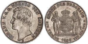 1 Thaler Regno di Sassonia (1806 - 1918) Argento Giovanni di Sassonia