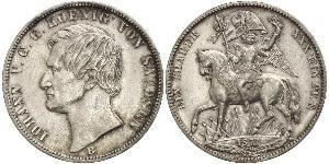 1 Thaler Regno di Sassonia (1806 - 1918) Argento Giovanni di Sassonia