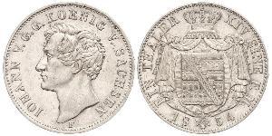 1 Thaler Regno di Sassonia (1806 - 1918) Argento Giovanni di Sassonia