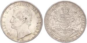1 Thaler Regno di Sassonia (1806 - 1918) Argento Giovanni di Sassonia