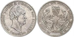 1 Thaler Regno di Sassonia (1806 - 1918) Argento Federico Augusto II di Sassonia
