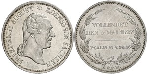 1 Thaler Regno di Sassonia (1806 - 1918) Argento Federico Augusto I (re di Sassonia)