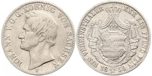 1 Thaler Regno di Sassonia (1806 - 1918) Argento Giovanni di Sassonia