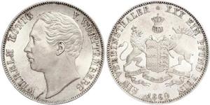 1 Thaler Regno di Württemberg (1806-1918) Argento Guglielmo I di Württemberg