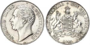 1 Thaler Regno di Württemberg (1806-1918) Argento Guglielmo I di Württemberg