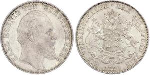 1 Thaler Regno di Württemberg (1806-1918) Argento Carlo di Württemberg