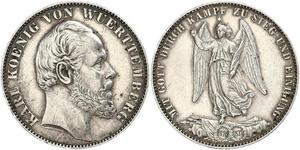 1 Thaler Regno di Württemberg (1806-1918) Argento Carlo di Württemberg