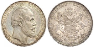 1 Thaler Regno di Württemberg (1806-1918) Argento Carlo di Württemberg