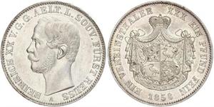 1 Thaler Reuss-Greiz (1778 - 1918) Argento Enrico XX di Reuss-Greiz