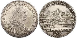 1 Thaler Sacro Romano Impero (962-1806) Argento Francesco I di Lorena(1708-1765)