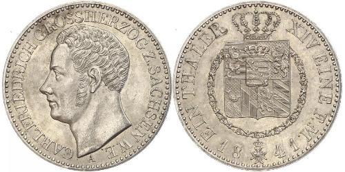 1 Thaler Sassonia-Weimar-Eisenach (1809 - 1918) Argento Carlo Federico di Sassonia-Weimar-Eisenach