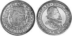 1 Thaler Alsacia Plata Rodolfo II (1552 - 1612)