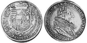 1 Thaler Alsacia Plata Fernando II de Austria (1529 – 1595)