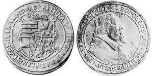 1 Thaler Alsacia Plata Leopoldo V de Habsburgo (1586 – 1632)