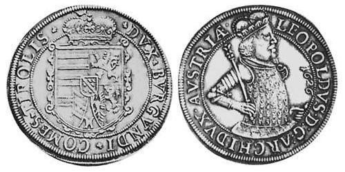 1 Thaler Alsacia Plata Leopoldo V de Habsburgo (1586 – 1632)