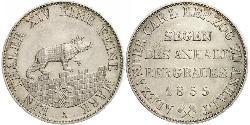 1 Thaler Anhalt-Bernburg (1603 - 1863) Plata Alexander Karl, Duke of Anhalt-Bernburg (1805 – 1863)