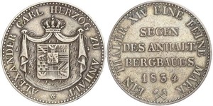 1 Thaler Anhalt-Bernburg (1603 - 1863) Plata Alexius Frederick Christian, Duke of Anhalt-Bernburg (1767 – 1834)