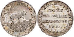 1 Thaler Anhalt-Bernburg (1603 - 1863) Plata Alexander Karl, Duke of Anhalt-Bernburg (1805 – 1863)