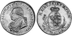 1 Thaler Anhalt-Bernburg (1603 - 1863) Plata Frederick Albert, Prince of Anhalt-Bernburg (1735 – 1796)