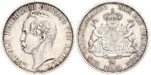 1 Thaler Anhalt-Dessau (1603 -1863) Plata Leopoldo IV de Anhalt (1794 – 1871)
