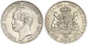 1 Thaler Anhalt-Dessau (1603 -1863) Plata Leopoldo IV de Anhalt (1794 – 1871)
