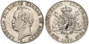 1 Thaler Anhalt-Dessau (1603 -1863) Plata Leopoldo IV de Anhalt (1794 – 1871)