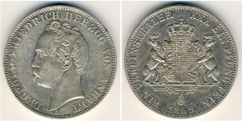 1 Thaler Anhalt-Dessau (1603 -1863) Plata Leopoldo IV de Anhalt (1794 – 1871)