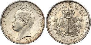 1 Thaler Anhalt-Dessau (1603 -1863) / Anhalt (1806 - 1918) Plata Leopoldo IV de Anhalt (1794 – 1871)