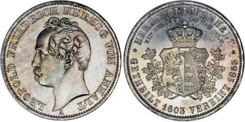 1 Thaler Anhalt-Dessau (1603 -1863) / Anhalt (1806 - 1918) Plata Leopoldo IV de Anhalt (1794 – 1871)