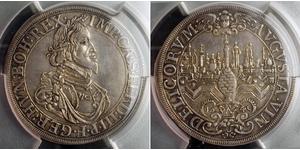 1 Thaler Augsburgo (1276 - 1803) Plata Ferdinand III, Holy Roman Emperor (1608-1657)