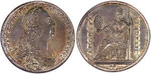 1 Thaler Augsburgo (1276 - 1803) Plata Francisco I del Sacro Imperio Romano Germánico(1708-1765)