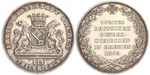 1 Thaler Bremen (estado) / States of Germany Plata 
