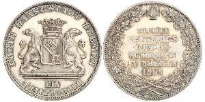 1 Thaler Bremen (estado) / States of Germany Plata 