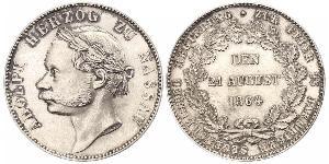 1 Thaler Ducado de Nassau (1806 - 1866) Plata Adolfo de Luxemburgo