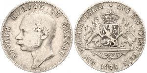 1 Thaler Ducado de Nassau (1806 - 1866) Plata Adolfo de Luxemburgo