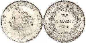 1 Thaler Ducado de Nassau (1806 - 1866) Plata Adolfo de Luxemburgo