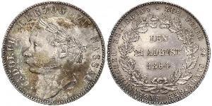 1 Thaler Ducado de Nassau (1806 - 1866) Plata Adolfo de Luxemburgo