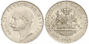 1 Thaler Ducado de Nassau (1806 - 1866) Plata Adolfo de Luxemburgo